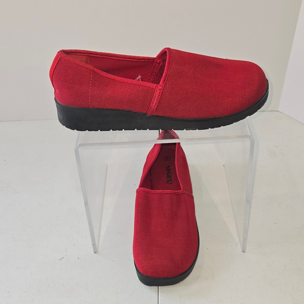 AirStep Ellen Red Fabric Loafers Women Size 8 Slip On Comfort Shoes 4573553